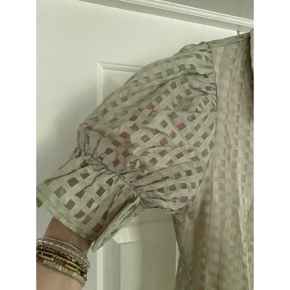 S'edge Fall Erin Dress Short Sleeve, Lily Pad Gingham Green, Medium, 272$ NWT - Picture 4 of 7